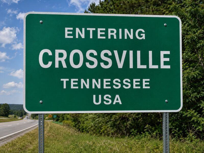 Crossville Tennessee Road Sign