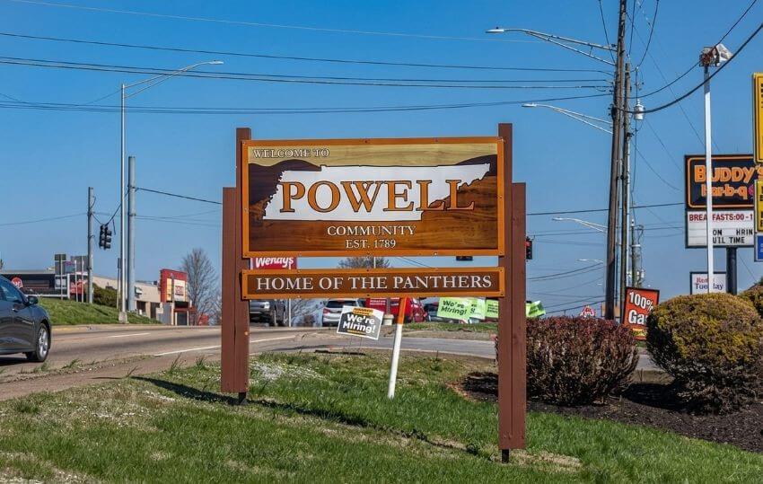 Welcome to Powell Roadside Sign